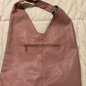 Chic Mauve faux Leather Hobo Bag